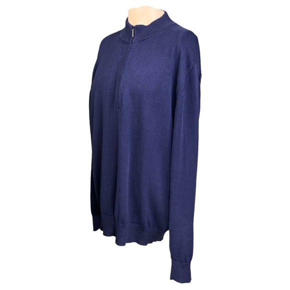 Turtleson Pima Cotton Golf Pullover XL Quarter Zip Navy Preppy Coastal - Picture 4 of 9